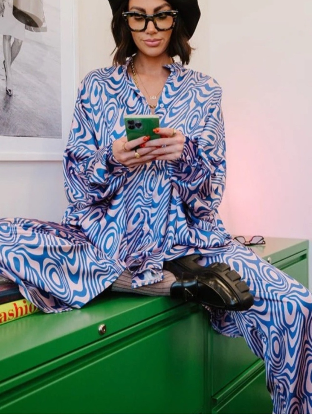 Dressed in Lala - Trippy Swirl Playsuit Pants Only